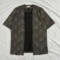 90s vintage 総柄 半袖ブラウス ペイズリー モード レトロ 古着