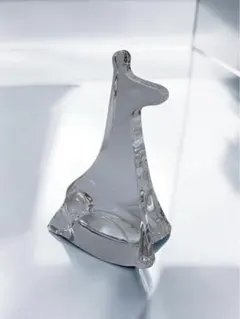 バカラ ロッキングジラフ キリン 置物 クリスタル ペーパーウェイト 상태좋음