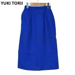 ユウキトリイYUKI TORII　ウールスカート　M　ブルー　美品　b6f024のサムネイル