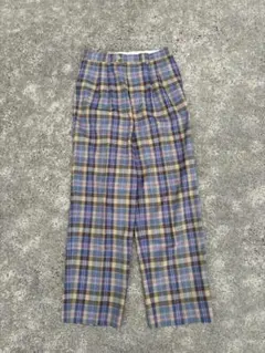 チェック柄　バギー　スラックス　90s 2タック　Vintage wideのサムネイル