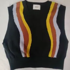 W.W.G ノースリーブセーター ブラック マルチカラー