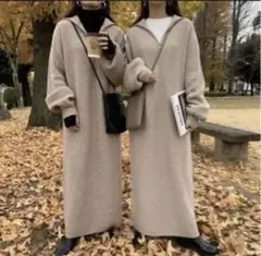 最終値下げBLATE メランジハーフジップニットロングワンピース