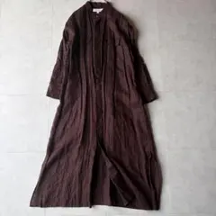 BEAUTY&YOUTH ユナイテッドアローズ リネンロングシャツワンピ 茶 S