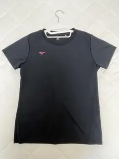 Mizuno 半袖Tシャツ 黒 ピンクロゴ