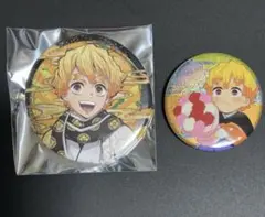 鬼滅の刃 ニジゲンノモリ ネオン缶バッジ ホロ缶 鬼滅祭　2点セット　我妻善逸