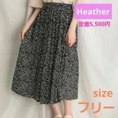 美品♡Heather シフォンプリーツロングスカート ダルメシアン ヘザーのサムネイル