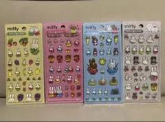 韓国限定 ミッフィー ボンボンドロップシール 3D ぷっくりシール 4種セット
