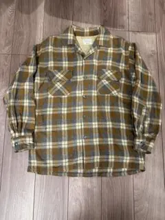 【60s】Cascade オンブレチェック ウールシャツ ブラウン L 60s】Cascade オンブレチェック ウールシャツ ブラウン L - メルカリ