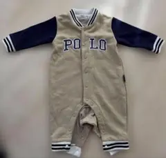 POLO Baby 長袖ジャンプスーツ 70サイズ ベージュ/ネイビー