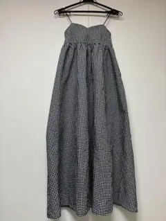 WEGO フレアロングスカート 黒白チェック