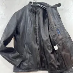 シップス 本革 シングルライダース レザージャケット 茶色 メンズ B2855