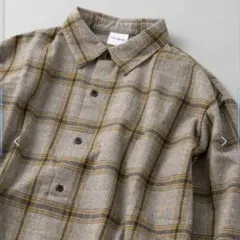 チャオパニック　綿テンセル起毛シャツ　チェック　M