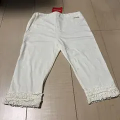 MIKI HOUSE ホワイト フリル付き キッズレギンス 120