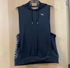 PUMA ノースリーブ フーディー ブラック