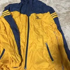 adidas ナイロンジャケット イエロー/ネイビー