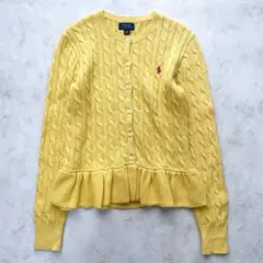 【極美品】ポロラルフローレン　カーディガン　ケーブルニット ポニー刺繍 S