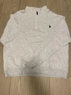 U.S. POLO ASSN. ハーフジップ スウェット グレー