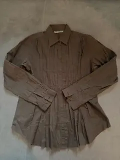 ISSEY MIYAKE イッセイミヤケ ピンタックギャザーシャツ カーキ - メルカリ