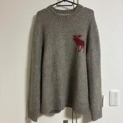 Abercrombie & Fitch 赤い鹿刺繍セーター M