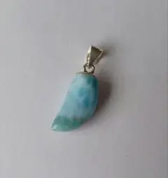 お値下げ品❤️P-266 ラリマー　牙型 ペンダント(チェーンサービス)