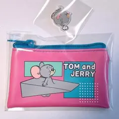 トムとジェリー　アクキー　キーホルダー　ポーチ　　タフィー　フラットミニポーチ
