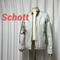 Schott ホワイト レザー シングルライダースジャケット 38 ショット シングル ライダース レザー ジャケット ホワイト 希少