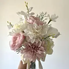 ウエディングブーケ ブートニア付き 造花 前撮り