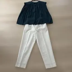 ホワイト ドローストリングパンツ