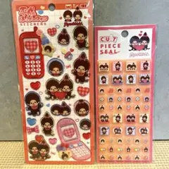 新品未使用　モンチッチ　ハッピーフォン　タイルシール　カットピース
