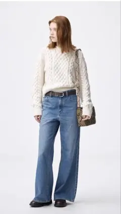 リラックスワイドフレアジーンズ　 GU