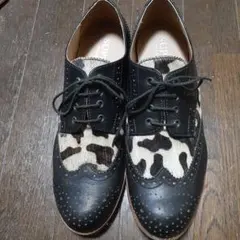 SUPERB ヒョウ柄 オックスフォードシューズ レースアップシューズ