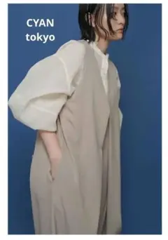 未使用タグ付き◎ao アオ　シャツ　ボトルカラー　ピンタック　ガーゼ　長袖 未使用タグ付き◎ao アオ シャツ ボトルカラー ピンタック ガーゼ 長袖