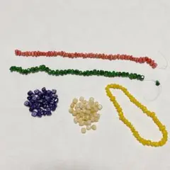 アクセサリーパーツ・ビーズ・さざれ・染め半貴石・天然石・自然素材・5色セット