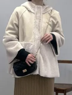 アンディコール フェイクムートンコート ファー フード ジャケット