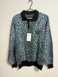 ワコマリア　25FW ニットポロシャツ　sサイズ レオパード　グリーン