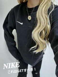 A11988 NIKE 首元ヨレ薄汚れあり裏起毛トレーナー古着定番中の定番！