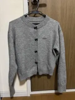 Dazy グレー 長袖 リボンカーディガン