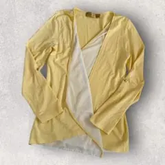 【CECIL McBEE】カーディガン 重ね着 レイヤード 長袖 黄色 ゆったり