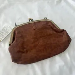 【週末限定】ショルダーバッグ ブラウン 花柄 がま口 平成レトロ アンティーク風