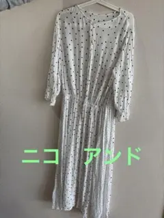 niko and ... ブラックドット ロングワンピース