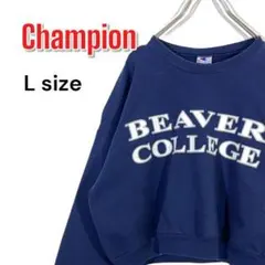 90s メキシコ製 チャンピオン カレッジ スウェット ショート丈 紺 Lサイズ