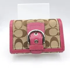 コーチ　折財布　財布　ウォレット　シグネチャー　ピンク
