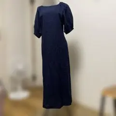 美品　UNIQLO HANA TAJIMA ロングワンピース ネイビー
