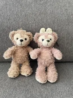 タグ付き】ダッフィー＆シェリーメイ ぬいぐるみバッジ 2点セット