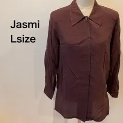 【未使用品】トップス シャツ ブラウス 長袖 レディース パープル 絹 シルク