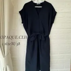 OPAQUE.CLIP オペークドッドクリップ ネイビー 膝丈 ワンピース 半袖