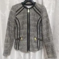 H&Mノーカラー ツイードジャケット