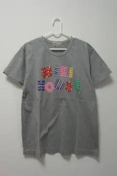 オールドミキハウス miki HOUSE 大人メンズTシャツM カラフルロゴ灰色のサムネイル