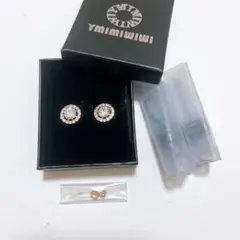 ピアス キラキラ 丸 ワンポイント フォーマル 結婚式 揺れない