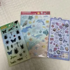 エポキシステッカー（虫）、ぷっくりシール、キラキラシール（うみのいきもの）